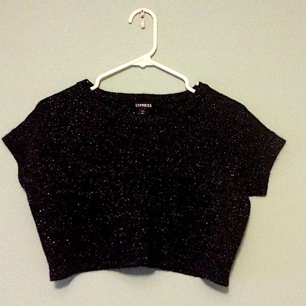 Express cropped sweater top •